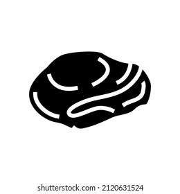 peeled oyster glyph icon vector. peeled oyster sign. isolated contour symbol black illustration