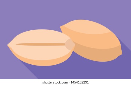 Peeled peanut icon. Flat illustration of peeled peanut vector icon for web design