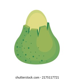 peeled pear design over white