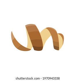 Peeled Potato Skin In A Spiral Shape. Vector Illustration Isolated On White Background