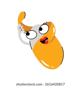 Peeled potato vector Sticker. Eps 10 file