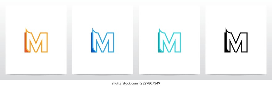 Peeled Sheet Letter Logo Design M