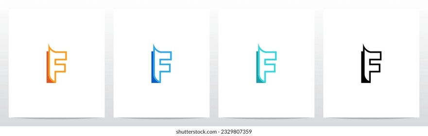 Diseño F de logotipo de carta de hoja pelada