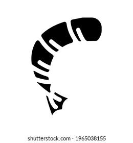 peeled shrimp glyph icon vector. peeled shrimp sign. isolated contour symbol black illustration