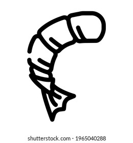 peeled shrimp line icon vector. peeled shrimp sign. isolated contour symbol black illustration