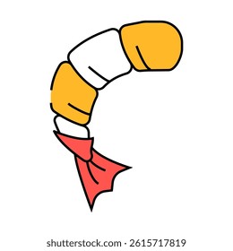 peeled shrimp line icon vector. peeled shrimp sign. isolated symbol illustration