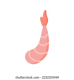 Peeled shrimp without head. vector illustration
