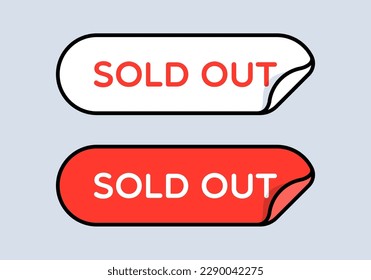 Peeled Sold Out Flat Design Stickers