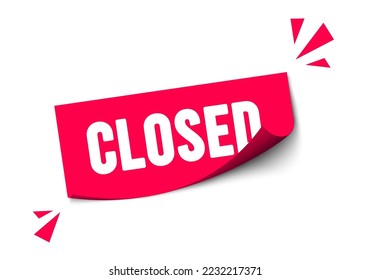 Peeled Sticker With Text Closed