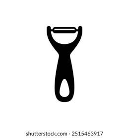 Peeler black and white flat vector icon design. Peeler symbol and glyph design