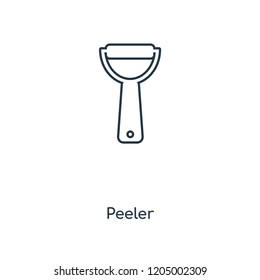Peeler concept line icon. Linear Peeler concept outline symbol design. This simple element illustration can be used for web and mobile UI/UX.