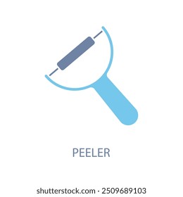 Icono de línea de concepto de pelador. Ilustración de elemento simple. diseño de símbolo de contorno de concepto de pelador.