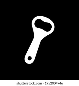 Peeler dark mode glyph icon. Kitchen utensil. Sharp knife for cutting peel. Stainless tool to scrape fruit skin. White silhouette symbol on black space. Vector isolated illustration