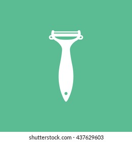 Peeler Flat Icon On Green Background