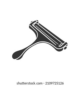 Peeler Icon Silhouette Illustration. Utensil Kitchen Metal Vector Graphic Pictogram Symbol Clip Art. Doodle Sketch Black Sign.