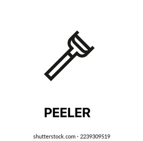 vector de icono de peeler. Signo de estilo lineal para concepto móvil y diseño web. ilustración de símbolo peeler. Gráficos vectoriales de píxeles - Vector.	