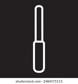 Contorno de Vector del icono del pelador sobre fondo negro.