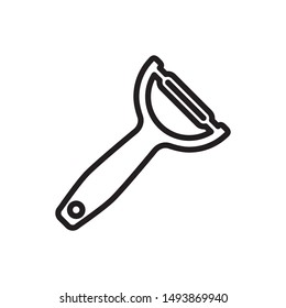 Peeler icon vector. Potato peeler icon symbol illustration. Simple design on white background.