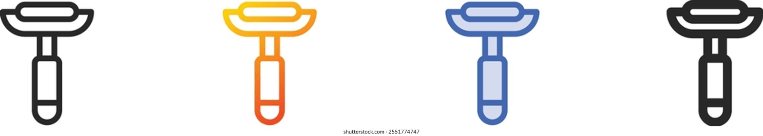 peeler icon.Thin Linear, Gradient, Blue Stroke and bold Style Design Isolated On White Background