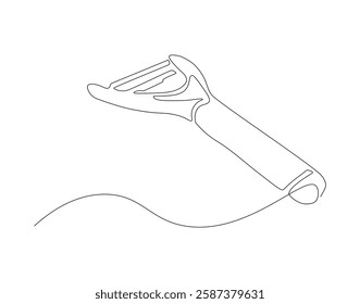 Peeler kitchen continuous line. Continuous one line drawing Peeler kitchen. Kitchen, equipment concept. single line drawing