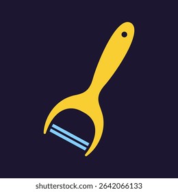 Peeler. Kitchenware icon. Color vector kitchen utensil and tool. Cutlery illustration