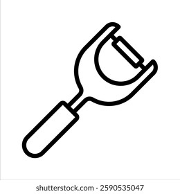 Peeler Line Vector Illustration On White Background.