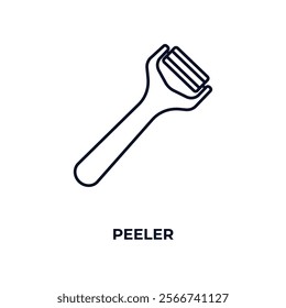 peeler outline icon. Linear vector from kitchen concept. Thin line peeler icon isolated on white background