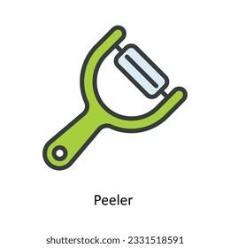 Vector Peeler   Rellenar ilustración de diseño de iconos de esquema. Símbolo de cocina y hogar sobre fondo blanco archivo EPS 10