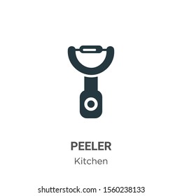 Peeler vector icon on white background. Flat vector peeler icon symbol sign from modern kitchen collection for mobile concept and web apps design.