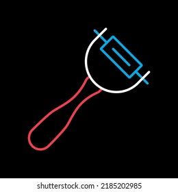 Vector de casquillos aislado en el icono negro. Señal de pelador de patata. Aparato de cocina. Símbolo gráfico para cocinar diseño de sitio web, logotipo, aplicación, interfaz de usuario
