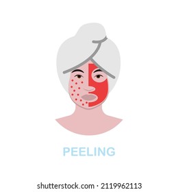 Peeling flat icon. Colored element sign from cosmetology collection. Flat Peeling icon sign for web design, infographics and more.