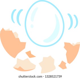 peeling the shell of a boiled egg