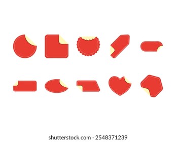 Peeling Sticker Design Element Set
