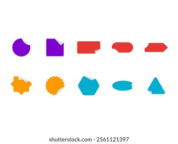 Peeling Sticker Design Element Set