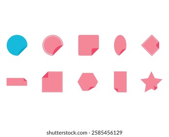 Peeling Sticker Design Element Set