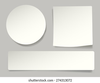 Peeling Sticker In Different Shape :Vector Illustration