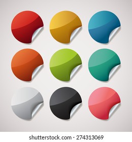 Peeling Sticker In Round Shape :Vector Illustration