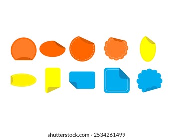 Peeling Sticker Shape Element Set 