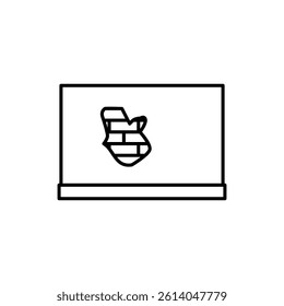 peeling wall icon showing brick layer, simple flat style, illustration, logo sign symbol pictogram template, for ui or ux isolated on white for mobile app, editable
