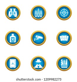 Peep icons set. Flat set of 9 peep vector icons for web isolated on white background