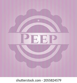 Peep pink icon or emblem. Vector design. 