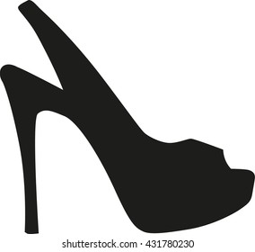 Peep toe high heel