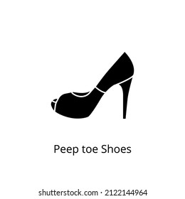 peep toe shoes icon in vector. logotype