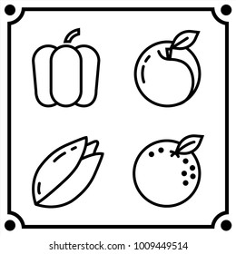 peeper vegetables set icon vector