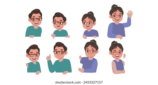 Peeping people collection of illustration