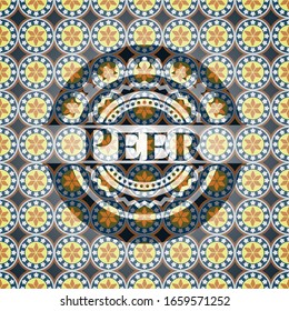 Peer arabic badge hintergrund. Arabeske Einrichtung.