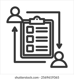 Peer Assessment Outline Icon Vector Illustration
