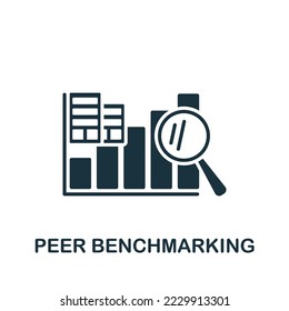 Peer Benchmarking icon. Monochrome simple Stock Market icon for templates, web design and infographics