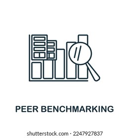 Peer Benchmarking icon. Monochrome simple Stock Market icon for templates, web design and infographics