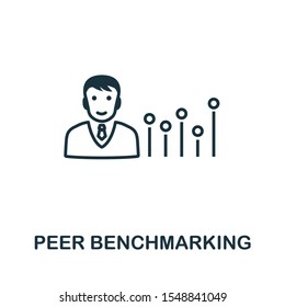 Peer Benchmarking Icon Outline Style. Thin Line Creative Peer Benchmarking Icon For Logo, Graphic Design And More.